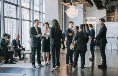 group of real estate agents gather for real estate networking
